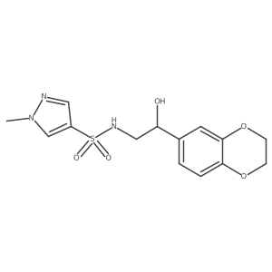 N-(2-(2,3-dihydrobenzo[b][1,4]dioxin-6-yl)-2-hydroxyethyl)-1-methyl-1H-pyrazole-4-sulfonamide Structure