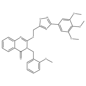 3-(2-methoxybenzyl)-2-(((3-(3,4,5-trimethoxyphenyl)-1,2,4-oxadiazol-5-yl)methyl)thio)quinazolin-4(3H)-one结构式