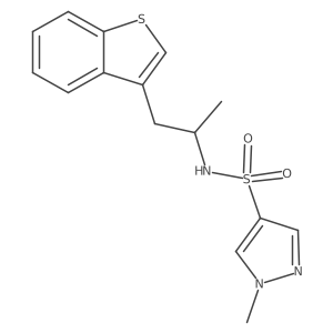 N-(1-(benzo[b]thiophen-3-yl)propan-2-yl)-1-methyl-1H-pyrazole-4-sulfonamide结构式