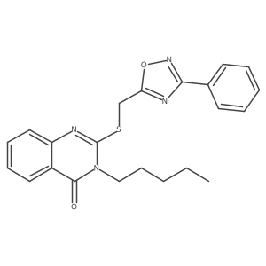3-pentyl-2-(((3-phenyl-1,2,4-oxadiazol-5-yl)methyl)thio)quinazolin-4(3H)-one Structure