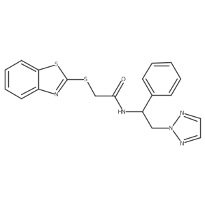 2-(benzo[d]thiazol-2-ylthio)-N-(1-phenyl-2-(2H-1,2,3-triazol-2-yl)ethyl)acetamide Structure
