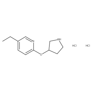 5-Ethyl-2-(pyrrolidin-3-yloxy)pyridine dihydrochloride结构式