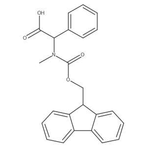 (R)-2-((((9H-fluoren-9-yl)methoxy)carbonyl)(methyl)amino)-2-phenylacetic acid结构式
