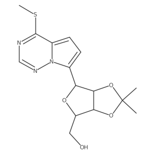 ((3AR,4R,6S,6aS)-2,2-dimethyl-6-(4-(methylthio)pyrrolo[2,1-f][1,2,4]triazin-7-yl)tetrahydrofuro[3,4-d][1,3]dioxol-4-yl)methanol结构式