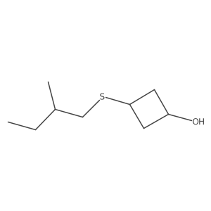 3-[(2-Methylbutyl)sulfanyl]cyclobutan-1-ol结构式