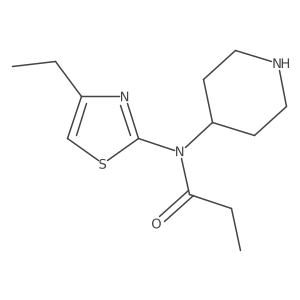 N-(4-ethyl-1,3-thiazol-2-yl)-N-(piperidin-4-yl)propanamide结构式