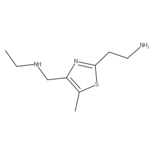 2-{4-[(Ethylamino)methyl]-5-methyl-1,3-thiazol-2-yl}ethan-1-amine结构式