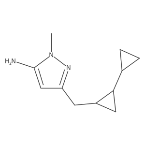 rac-3-{[(1R,2R)-2-cyclopropylcyclopropyl]methyl}-1-methyl-1H-pyrazol-5-amine Structure