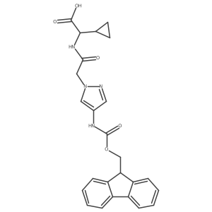 2-cyclopropyl-2-{2-[4-({[(9H-fluoren-9-yl)methoxy]carbonyl}amino)-1H-pyrazol-1-yl]acetamido}acetic acid结构式
