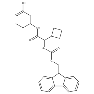 3-[2-cyclobutyl-2-({[(9H-fluoren-9-yl)methoxy]carbonyl}amino)acetamido]pentanoic acid结构式
