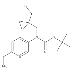 tert-butyl N-[6-(aminomethyl)pyridin-3-yl]-N-{[1-(hydroxymethyl)cyclopropyl]methyl}carbamate结构式
