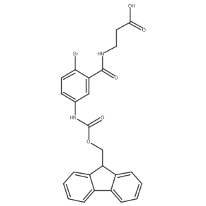 3-{[2-bromo-5-({[(9H-fluoren-9-yl)methoxy]carbonyl}amino)phenyl]formamido}propanoic acid Structure