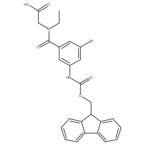 2-{1-[3-bromo-5-({[(9H-fluoren-9-yl)methoxy]carbonyl}amino)phenyl]-N-ethylformamido}acetic acid结构式