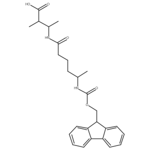 3-[5-({[(9H-fluoren-9-yl)methoxy]carbonyl}amino)hexanamido]-2-methylbutanoic acid Structure