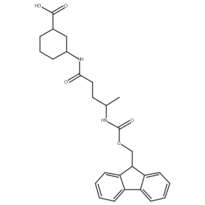 rac-(1R,3S)-3-[4-({[(9H-fluoren-9-yl)methoxy]carbonyl}amino)pentanamido]cyclohexane-1-carboxylic acid Structure