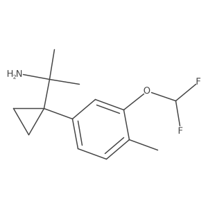 2-{1-[3-(Difluoromethoxy)-4-methylphenyl]cyclopropyl}propan-2-amine结构式