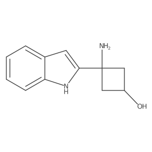 3-amino-3-(1H-indol-2-yl)cyclobutan-1-ol结构式