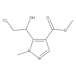 methyl 5-(2-chloro-1-hydroxyethyl)-1-methyl-1H-pyrazole-4-carboxylate结构式