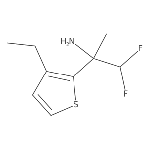 2-(3-Ethylthiophen-2-yl)-1,1-difluoropropan-2-amine结构式
