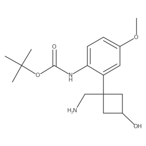 tert-butyl N-{2-[1-(aminomethyl)-3-hydroxycyclobutyl]-4-methoxyphenyl}carbamate结构式