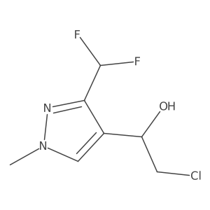 2-chloro-1-[3-(difluoromethyl)-1-methyl-1H-pyrazol-4-yl]ethan-1-ol结构式