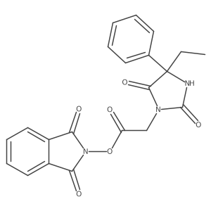1,3-dioxo-2,3-dihydro-1H-isoindol-2-yl 2-(4-ethyl-2,5-dioxo-4-phenylimidazolidin-1-yl)acetate结构式