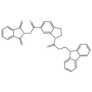 6-(1,3-dioxo-2,3-dihydro-1H-isoindol-2-yl) 1-(9H-fluoren-9-yl)methyl 2,3-dihydro-1H-indole-1,6-dicarboxylate结构式