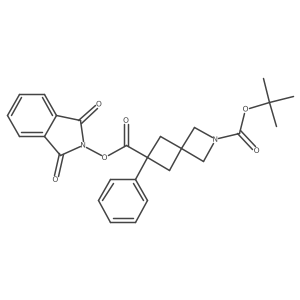 2-tert-butyl 6-(1,3-dioxo-2,3-dihydro-1H-isoindol-2-yl) 6-phenyl-2-azaspiro[3.3]heptane-2,6-dicarboxylate Structure
