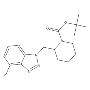 tert-butyl 2-[(4-bromo-1H-1,2,3-benzotriazol-1-yl)methyl]piperidine-1-carboxylate结构式