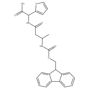 2-[(3R)-3-({[(9H-fluoren-9-yl)methoxy]carbonyl}amino)butanamido]-2-(thiophen-2-yl)acetic acid Structure