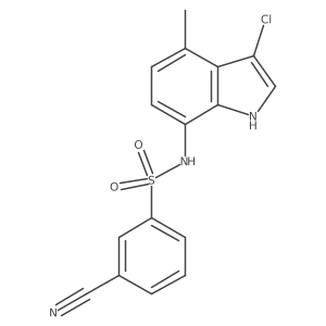 N-(3-chloro-4-methyl-1H-indol-7-yl)-3-cyanobenzene-1-sulfonamide Structure