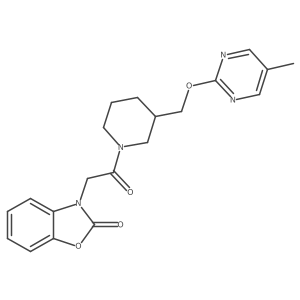 3-[2-[3-[(5-Methylpyrimidin-2-yl)oxymethyl]piperidin-1-yl]-2-oxoethyl]-1,3-benzoxazol-2-one结构式