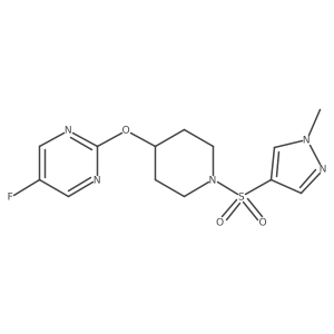 5-fluoro-2-({1-[(1-methyl-1H-pyrazol-4-yl)sulfonyl]piperidin-4-yl}oxy)pyrimidine结构式