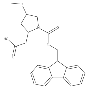 2-[(2S,4S)-1-(9H-Fluoren-9-ylmethoxycarbonyl)-4-methoxypyrrolidin-2-yl]acetic acid Structure