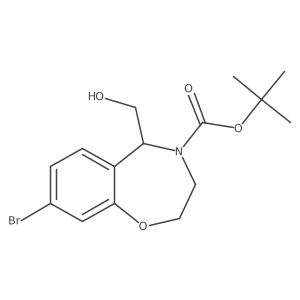 Tert-butyl 8-bromo-5-(hydroxymethyl)-2,3,4,5-tetrahydro-1,4-benzoxazepine-4-carboxylate结构式