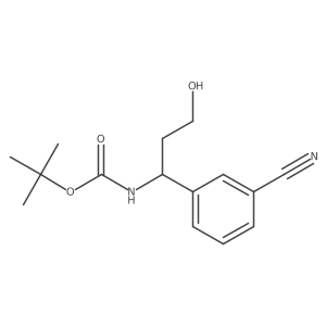 tert-butyl N-[1-(3-cyanophenyl)-3-hydroxypropyl]carbamate Structure