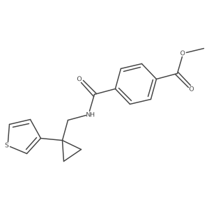 Methyl 4-({[1-(thiophen-3-yl)cyclopropyl]methyl}carbamoyl)benzoate Structure