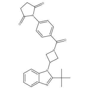 1-{4-[3-(2-tert-butyl-1H-1,3-benzodiazol-1-yl)azetidine-1-carbonyl]phenyl}pyrrolidine-2,5-dione Structure