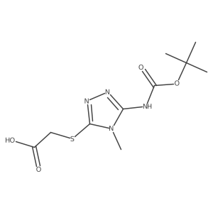 2-[(5-{[(tert-butoxy)carbonyl]amino}-4-methyl-4H-1,2,4-triazol-3-yl)sulfanyl]acetic acid Structure