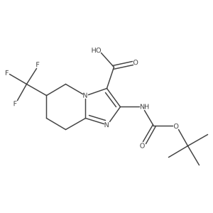 2-{[(tert-butoxy)carbonyl]amino}-6-(trifluoromethyl)-5H,6H,7H,8H-imidazo[1,2-a]pyridine-3-carboxylic acid结构式