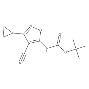 tert-butyl N-(4-cyano-3-cyclopropyl-1,2-oxazol-5-yl)carbamate结构式