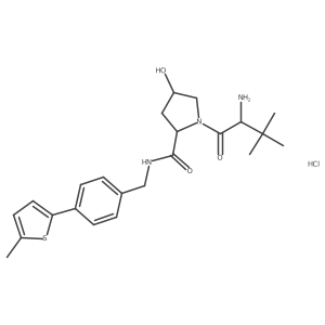 (2S,4R)-1-[(2S)-2-amino-3,3-dimethylbutanoyl]-4-hydroxy-N-{[4-(5-methylthiophen-2-yl)phenyl]methyl}pyrrolidine-2-carboxamide hydrochloride Structure