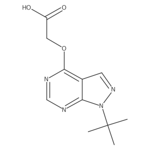 2-((1-(tert-Butyl)-1H-pyrazolo[3,4-d]pyrimidin-4-yl)oxy)acetic acid结构式