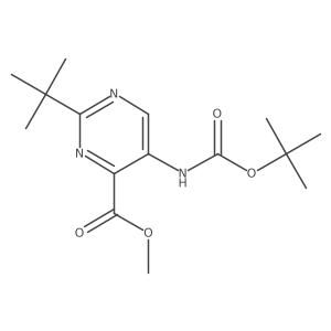 Methyl 5-((tert-butoxycarbonyl)amino)-2-(tert-butyl)pyrimidine-4-carboxylate结构式