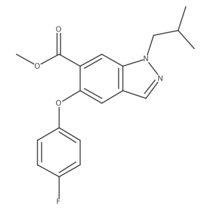 1h-Indazole-6-carboxylic acid,5-(4-fluorophenoxy)-1-(2-methylpropyl)-,methyl ester结构式