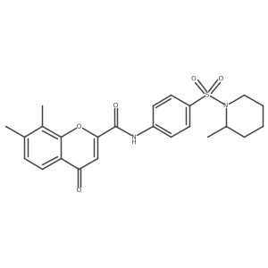 7,8-dimethyl-N-{4-[(2-methylpiperidin-1-yl)sulfonyl]phenyl}-4-oxo-4H-chromene-2-carboxamide结构式