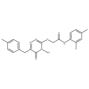 2-((4-amino-6-(4-methylbenzyl)-5-oxo-4,5-dihydro-1,2,4-triazin-3-yl)thio)-N-(2,4-dimethylphenyl)acetamide结构式