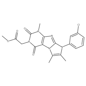 methyl 2-(8-(3-chlorophenyl)-1,6,7-trimethyl-2,4-dioxo-1H-imidazo[2,1-f]purin-3(2H,4H,8H)-yl)acetate结构式