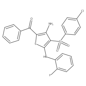 (3-Amino-4-((4-chlorophenyl)sulfonyl)-5-((2-fluorophenyl)amino)thiophen-2-yl)(phenyl)methanone Structure