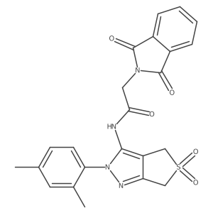 N-(2-(2,4-dimethylphenyl)-5,5-dioxido-4,6-dihydro-2H-thieno[3,4-c]pyrazol-3-yl)-2-(1,3-dioxoisoindolin-2-yl)acetamide结构式
